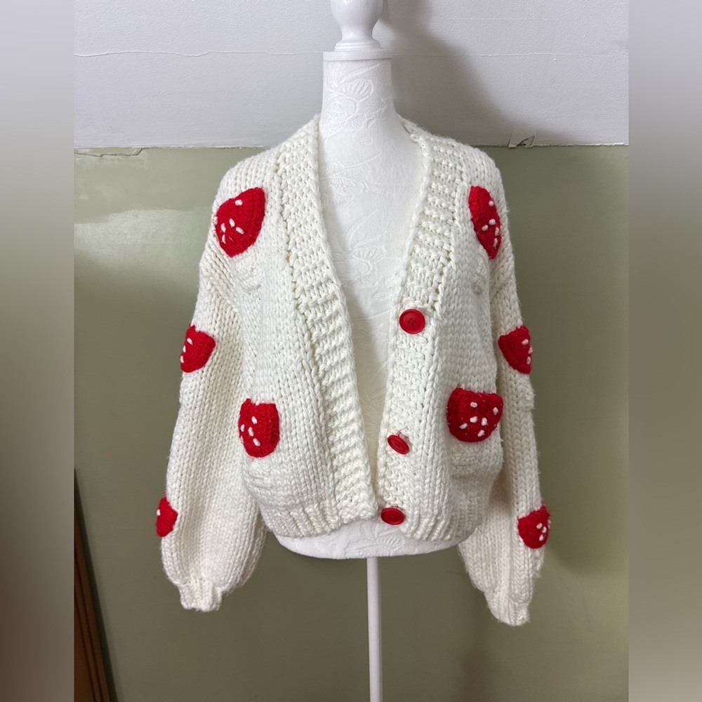 Love + Harmony Chunky Knit Mushroom Cardigan Sweater